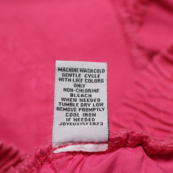 Vanilla Star Hot Pink Denim Shorts High Rise Pull On Frayed Hem Easy Fit Size L - Picture 9 of 10